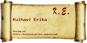Kulhavi Erika névjegykártya